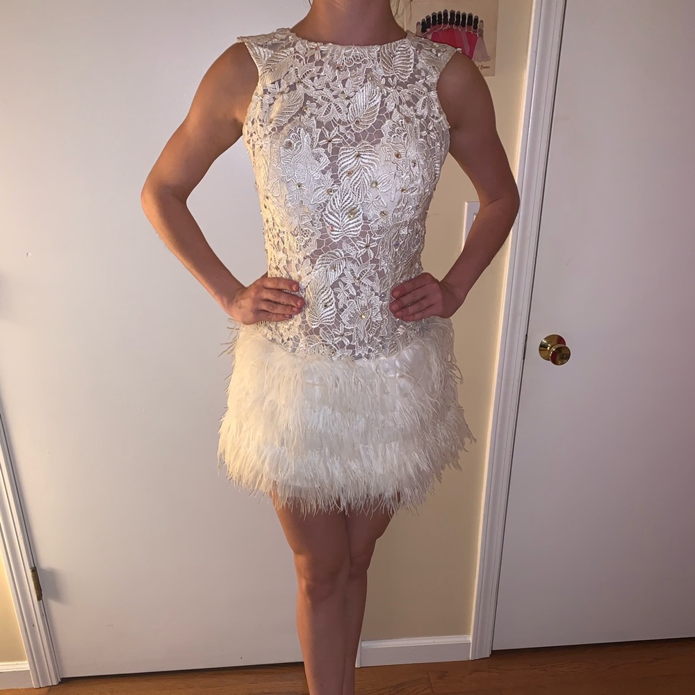 White custom feather cocktail